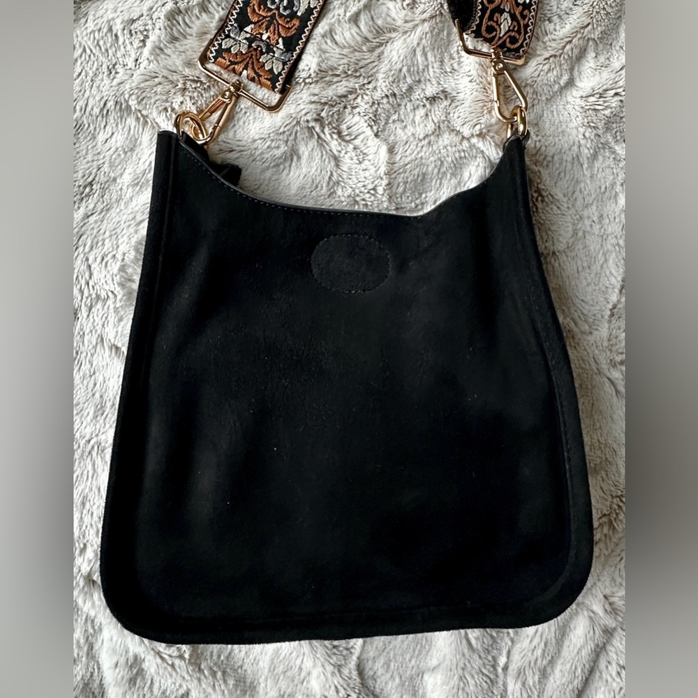 ADORNED faux suede crossbody bag